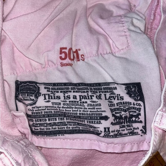 LEVIS 501 Scraped Pale Mauve Pink Jeans sz 27 - Picture 7 of 14